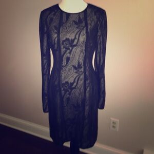 Gorgeous!! REISS long sleeve lace overlay dress